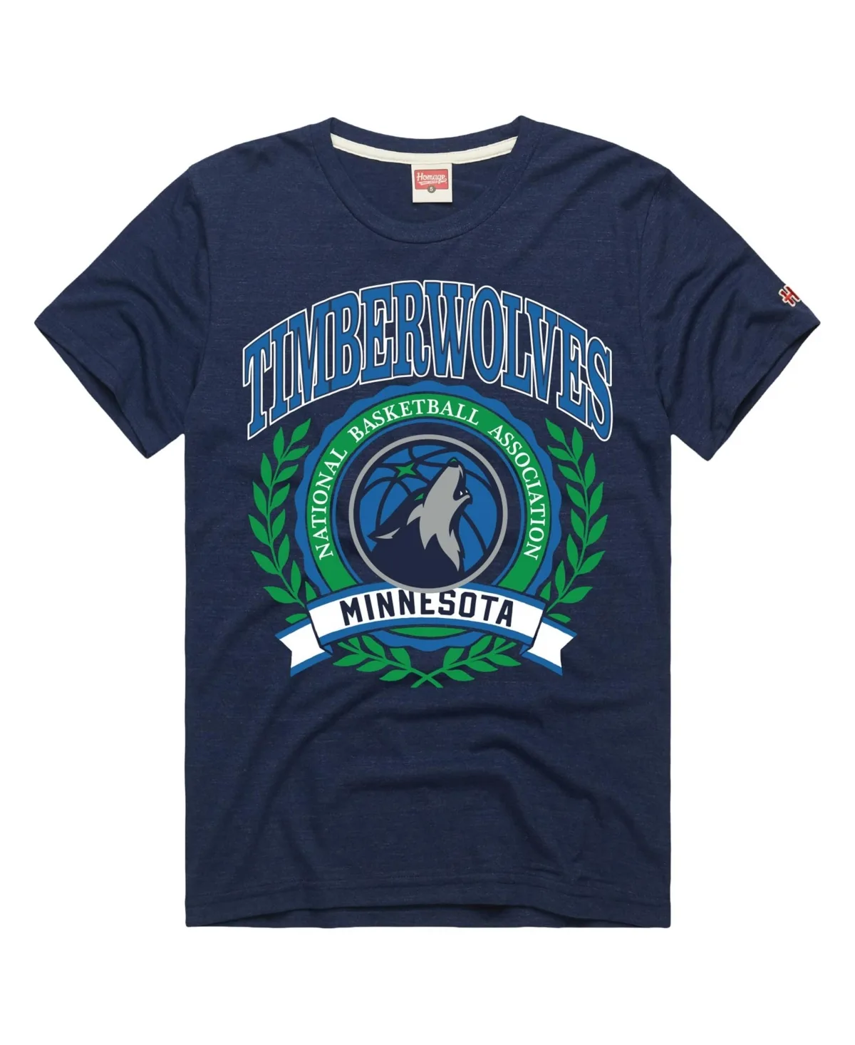 Minnesota Timberwolves Crest Tri-Blend T-Shirt by Homage