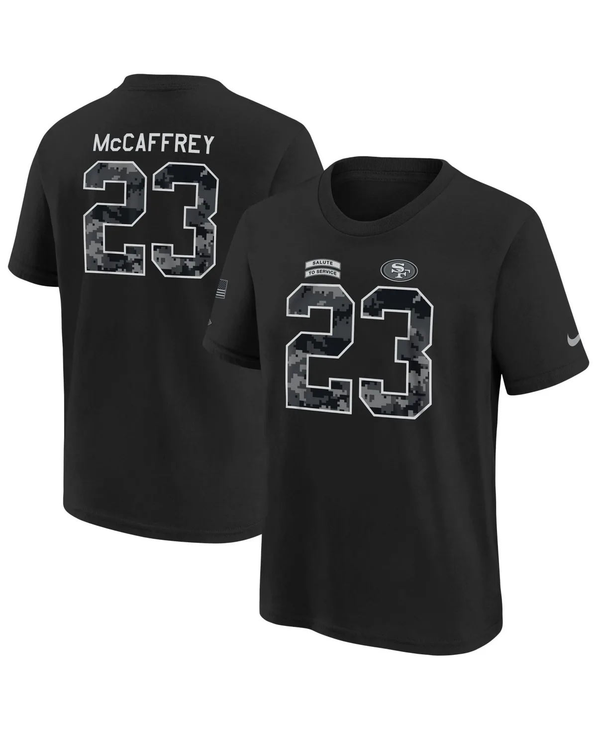 Christian McCaffrey San Francisco 49ers 2026 Salute to Service Name & Number T-Shirt by Nike