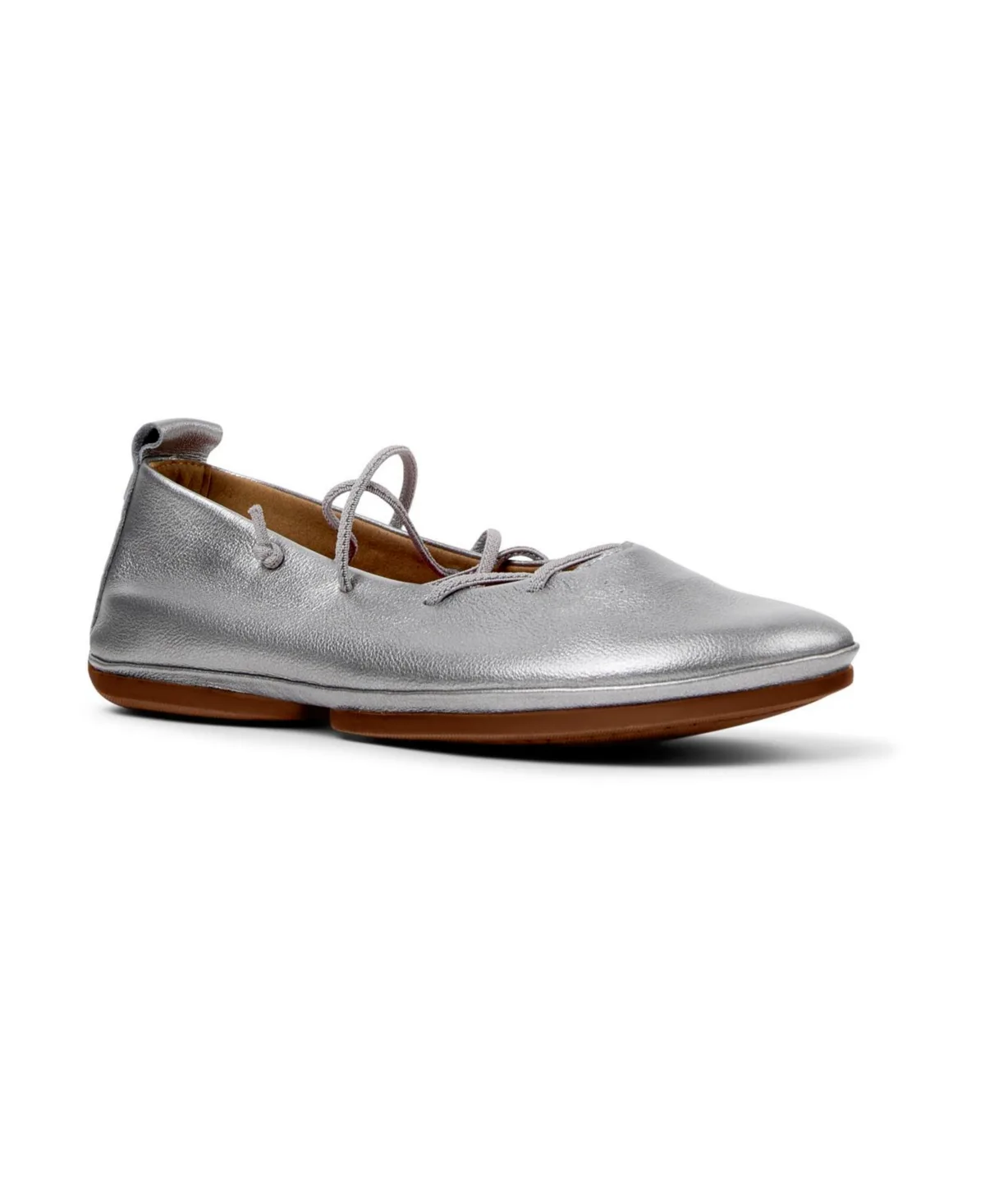 Right Nina Ballet Round-Toe Leather Flats by Camper