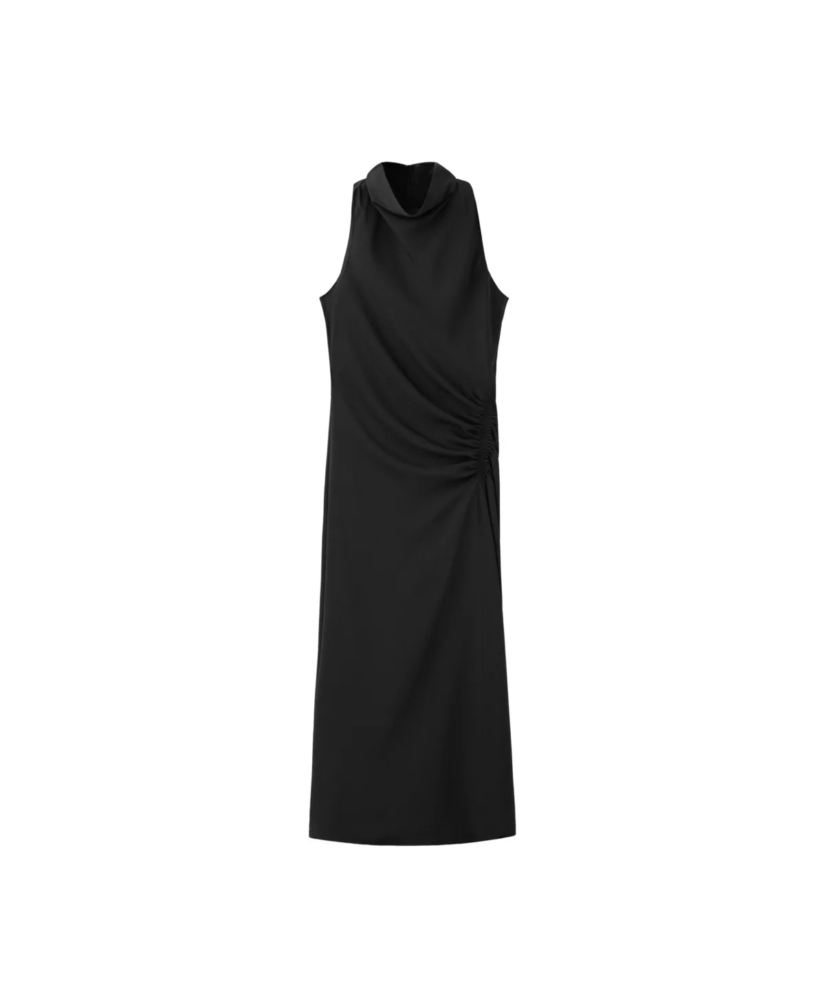 Cowl Neck Ruched Midi Dress by Mango