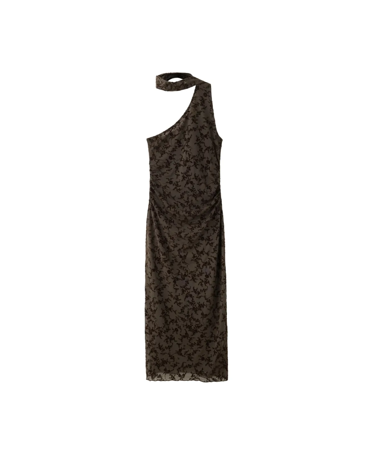 Tie Detail One-Shoulder Midi Dress by Mango