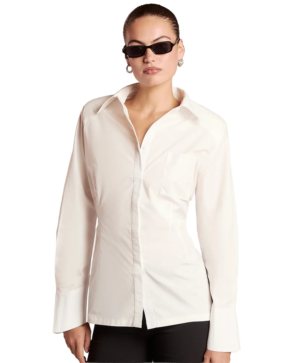Alycia Long-Sleeve Collared Button-Up Shirt by 4th & Reckless