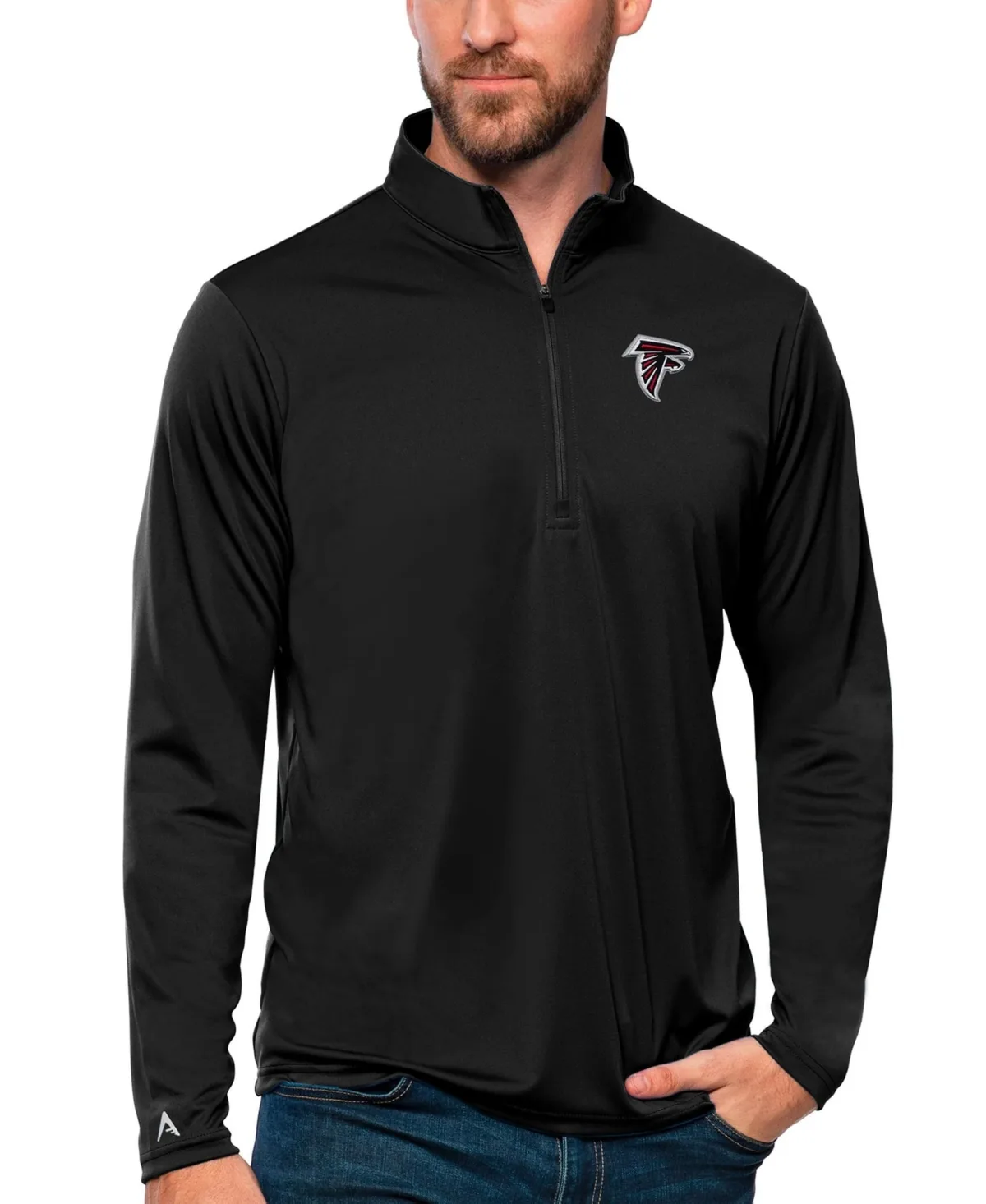 Atlanta Falcons Tribute Quarter-Zip Lightweight Pullover Top by Antigua