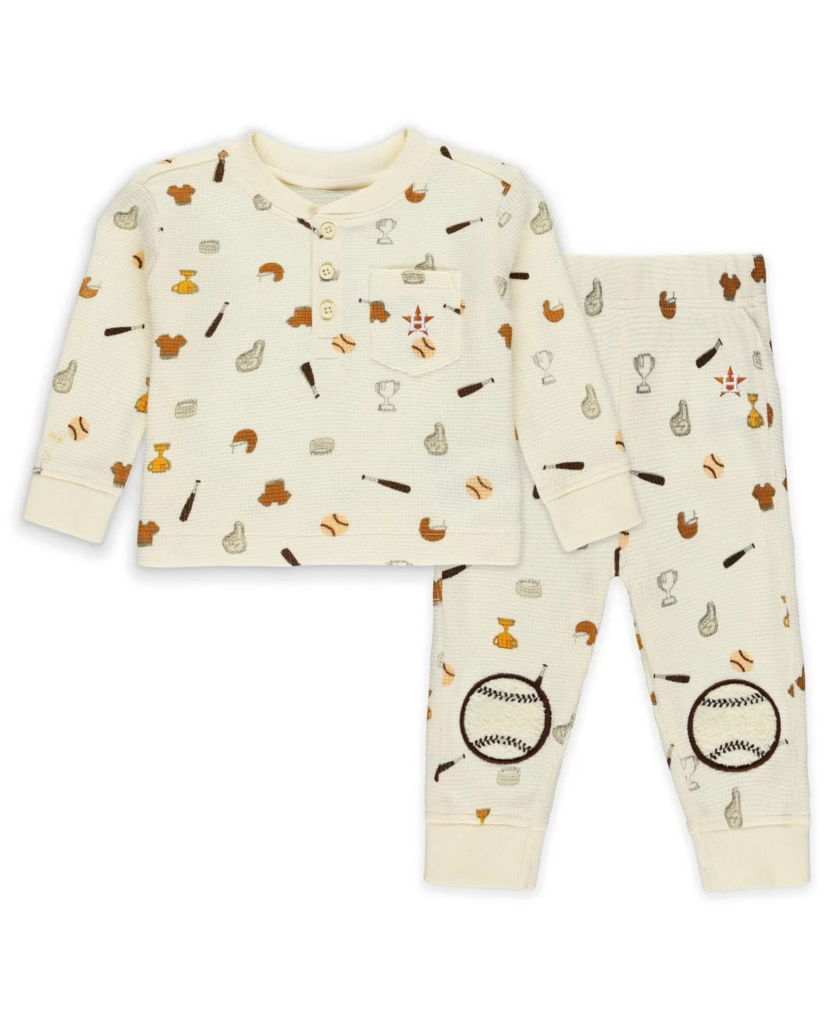 Houston Astros Waffle-Knit Sleep Set, 2-Piece by Wear by Erin Andrews