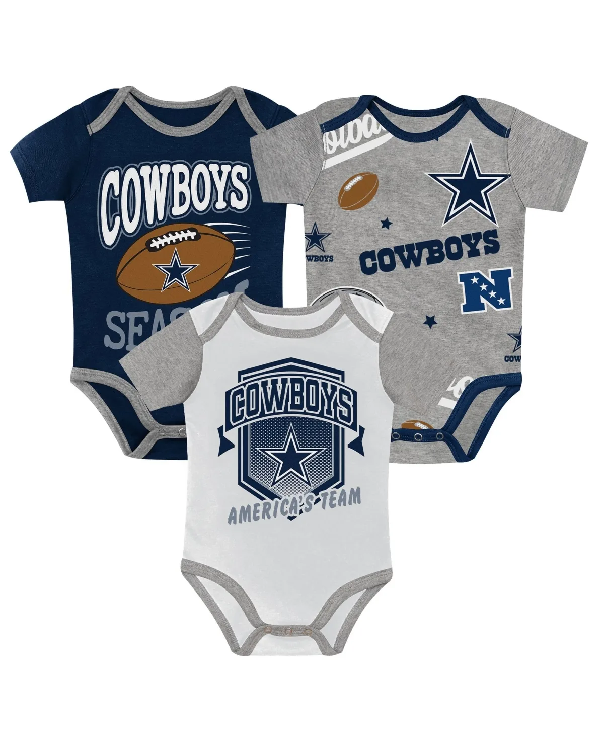 Dallas Cowboys 1st Round Pick Creeper Set, 3 Piece by Outerstuff
