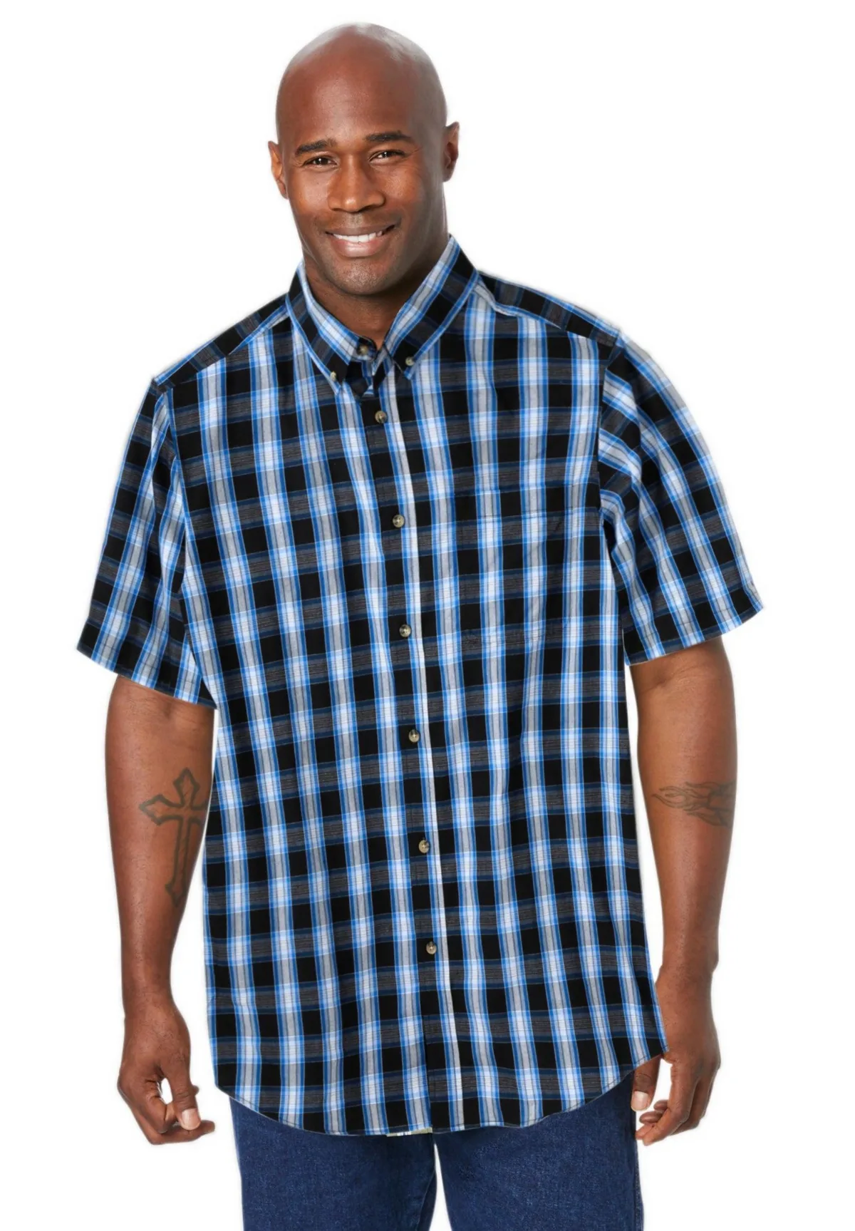 Short Sleeve Wrinkle-Free Sport Shirt by Kingsize