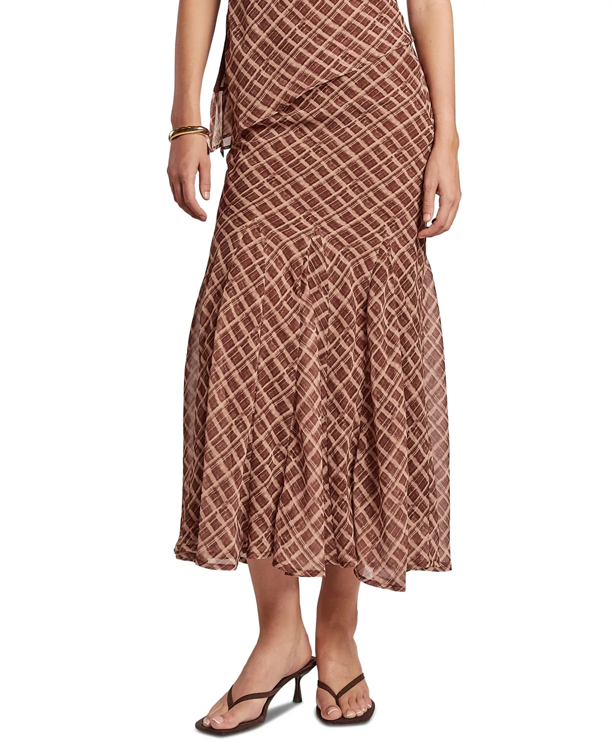 Carlotta High-Waisted Midi Fishtail Skirt by 4th & Reckless