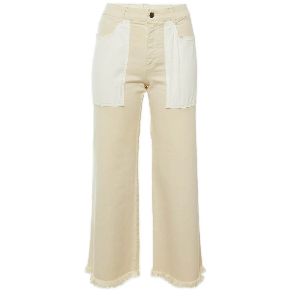 Pre-Owned High-Waisted Wide-Leg Frayed Hem Jeans by Stella McCartney