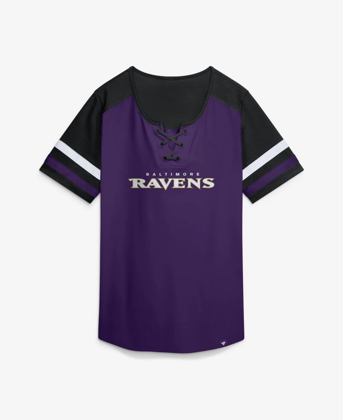 Baltimore Ravens Curl Route Athena Lace-Up T-Shirt by Fanatics