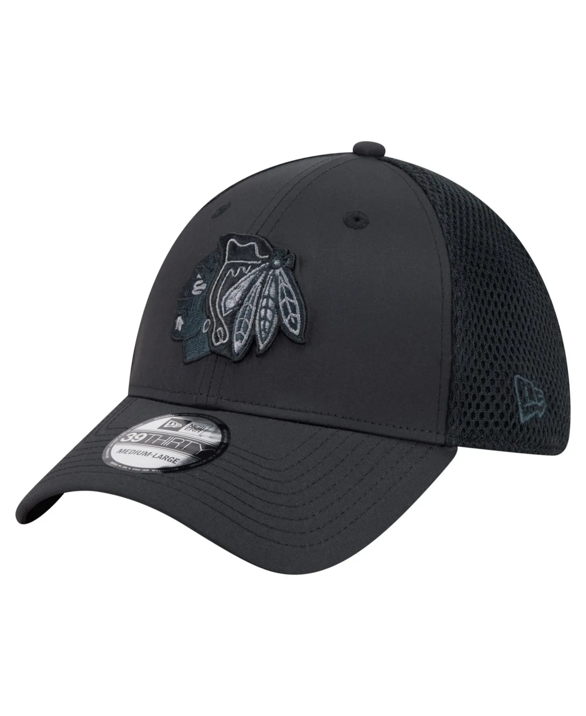 Chicago Blackhawks Blackout 39THIRTY Stretch Hat by New Era