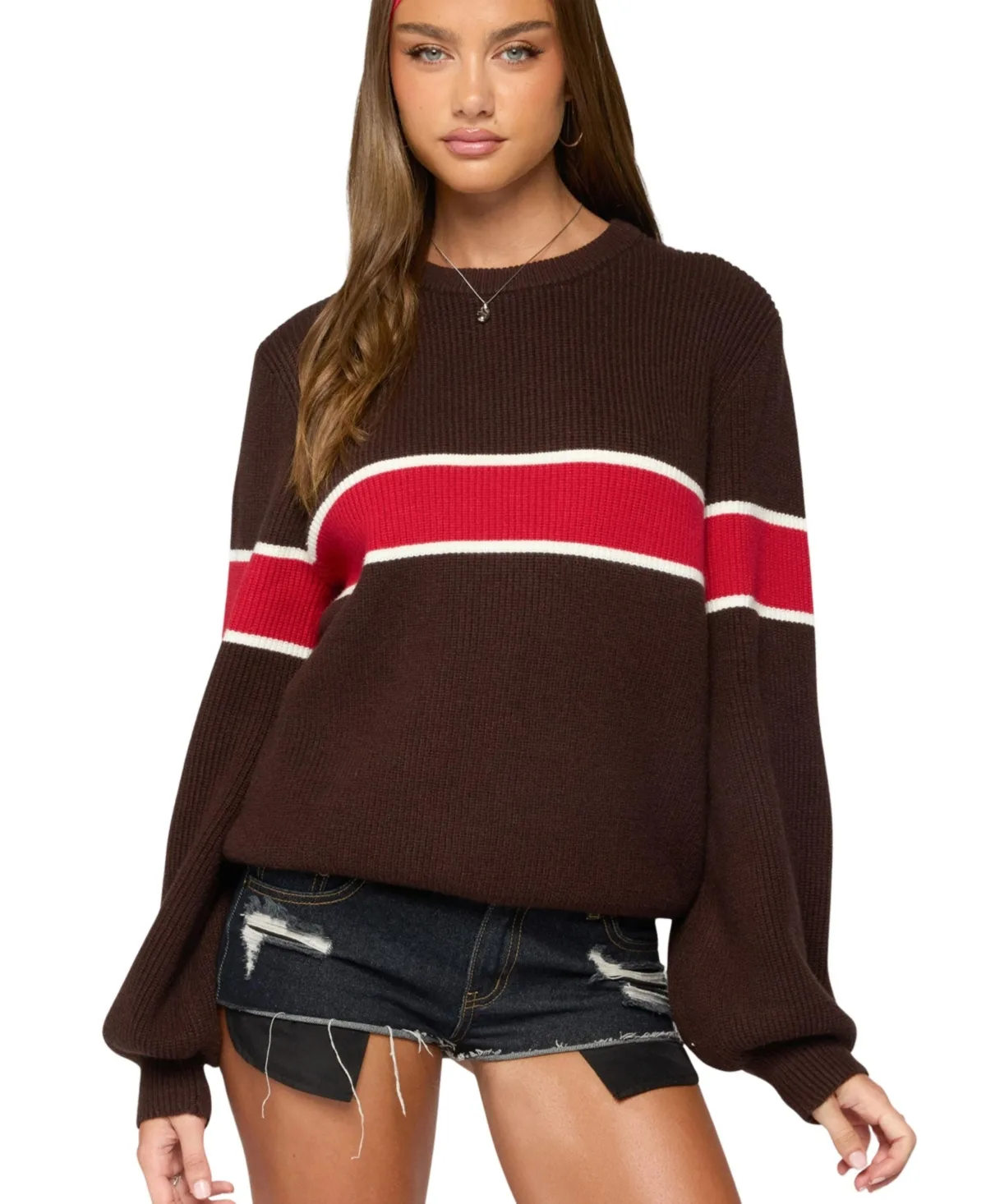 Nautical Striped Oversized Sweater by Edikted