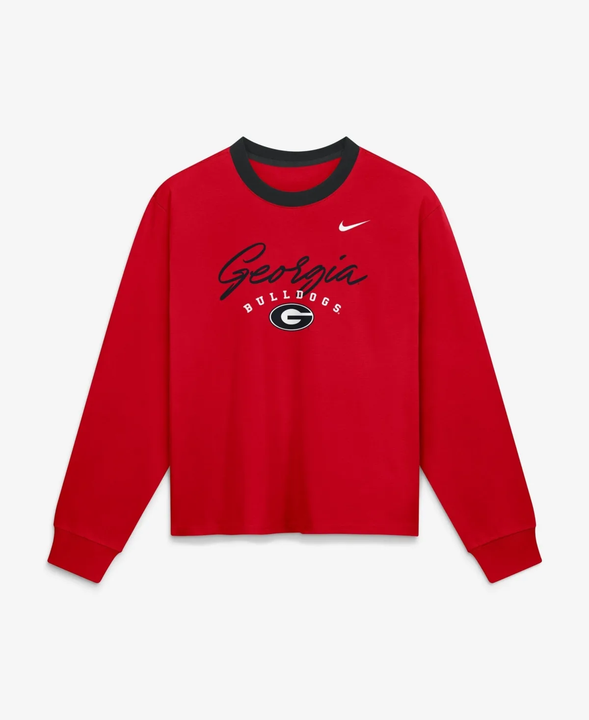 Georgia Bulldogs Ringer Boxy Long-Sleeve T-Shirt by Nike