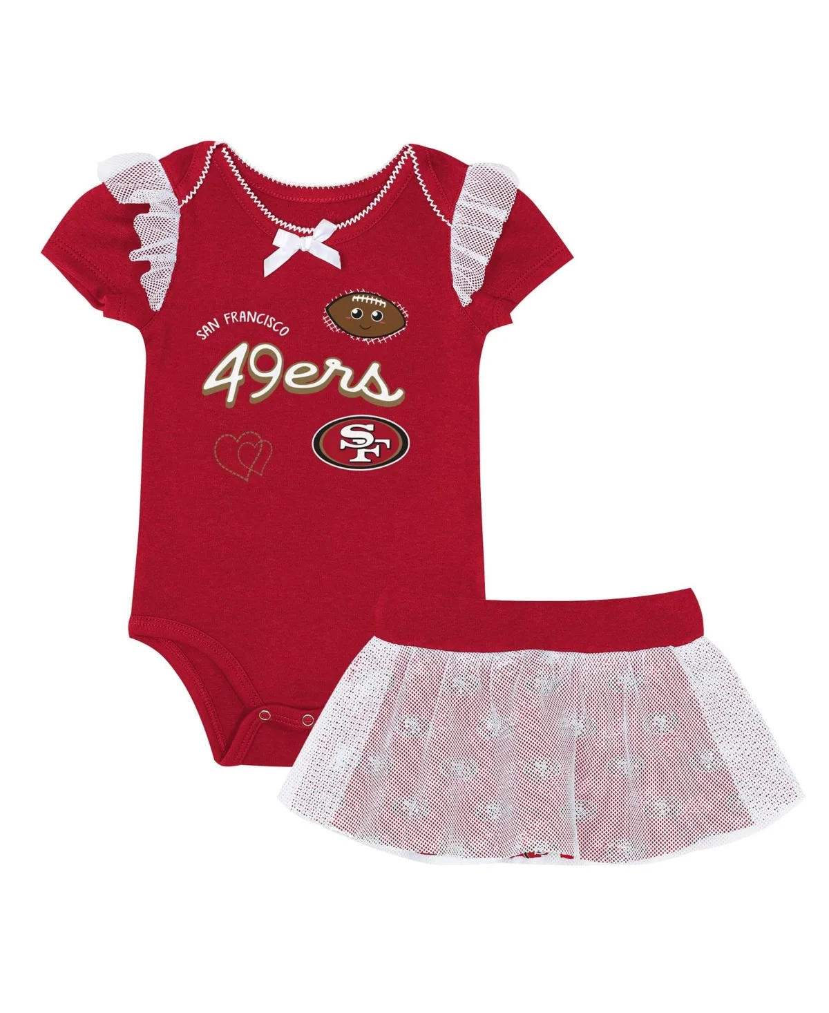 San Francisco 49ers Melted Hearts Printed Bodysuit and Skirt Set by Outerstuff