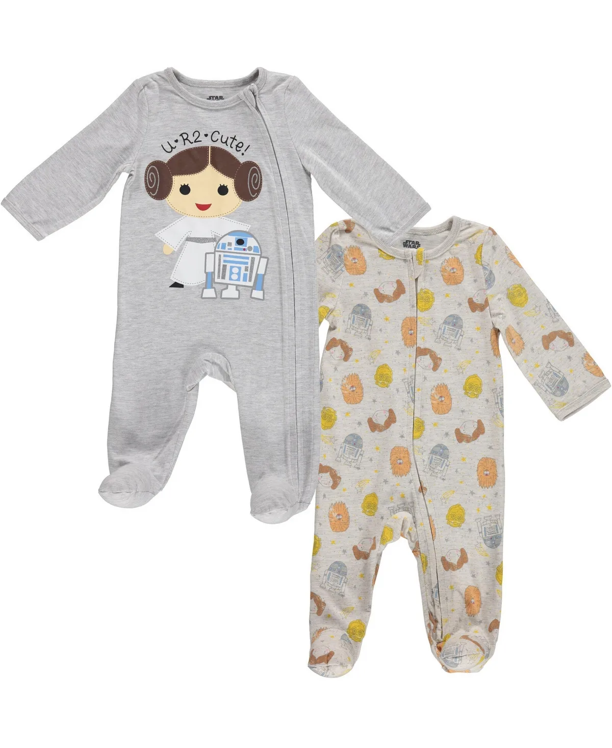 Star Wars Princess Leia R2-D2 2 Pack Zip Up Sleep N Play Coveralls by Star Wars