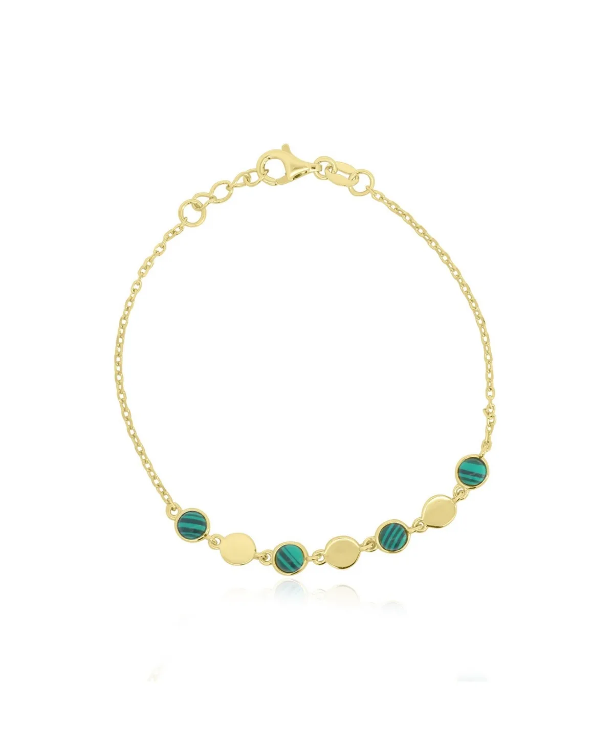 Malachite Alternating Bubble Disc Bracelet by The Lovery