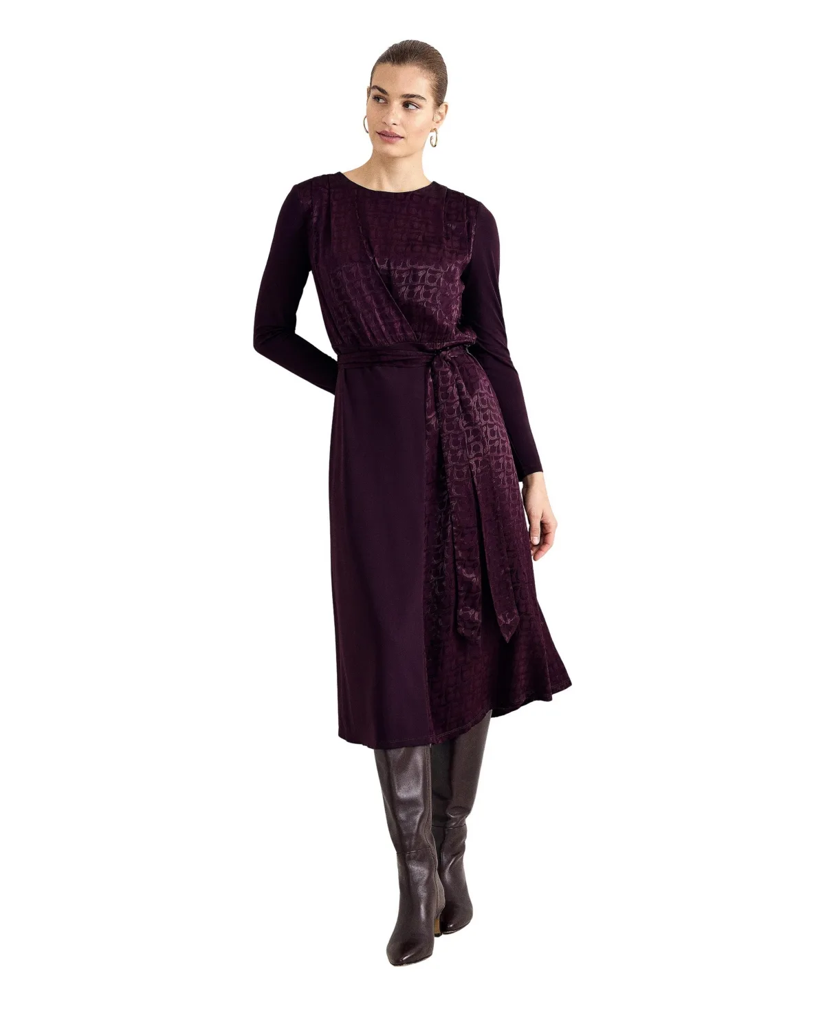 Lorelei Long-Sleeve Keyhole Neck Midi Jersey Dress by Phase Eight