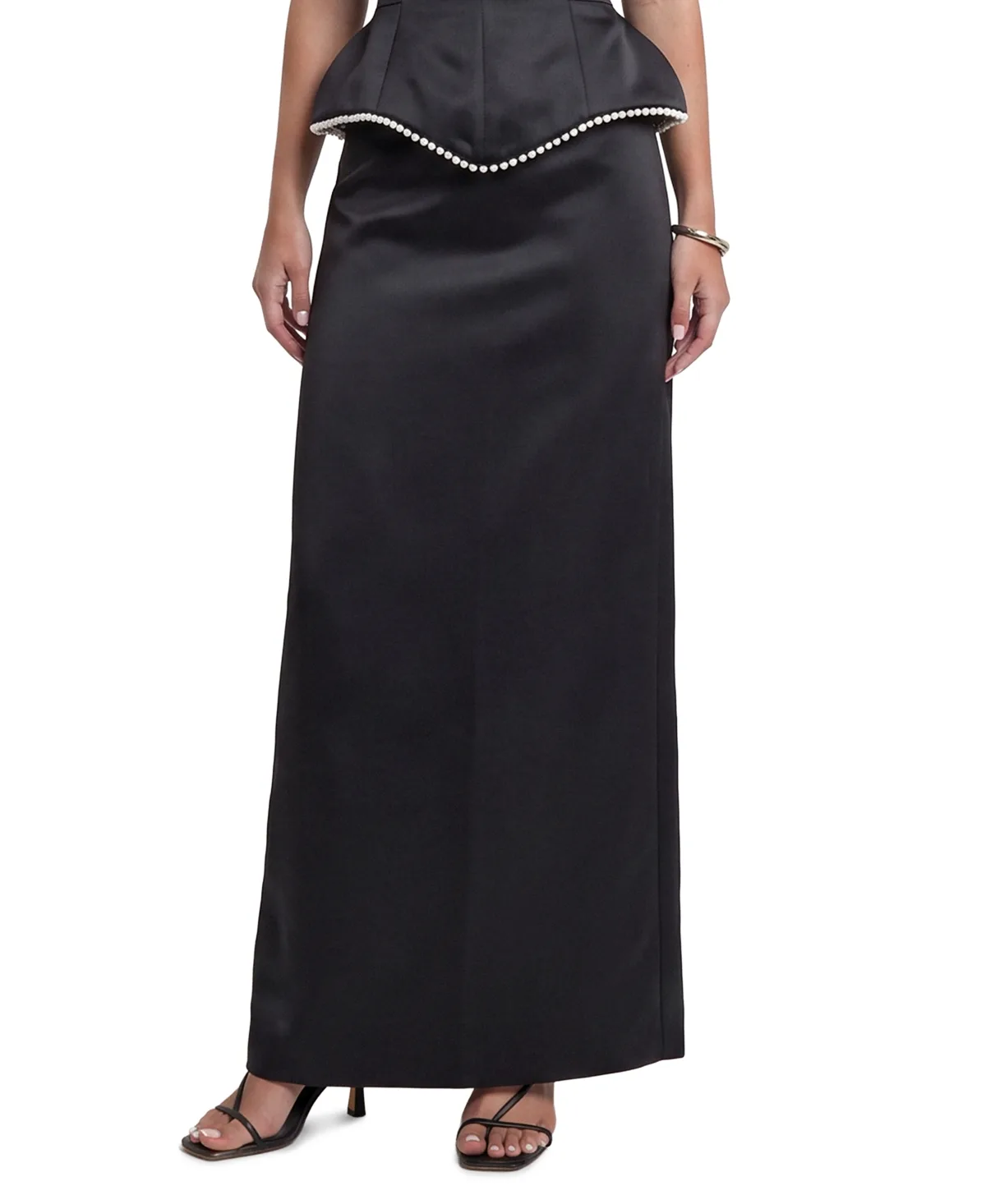 Peyton Satin Maxi Slit Skirt by 4th & Reckless