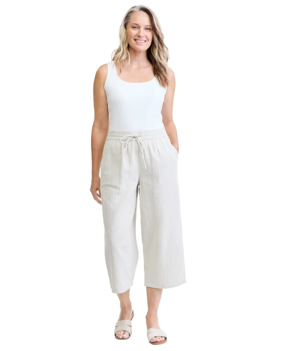 Pull-On Wide-Leg Capris