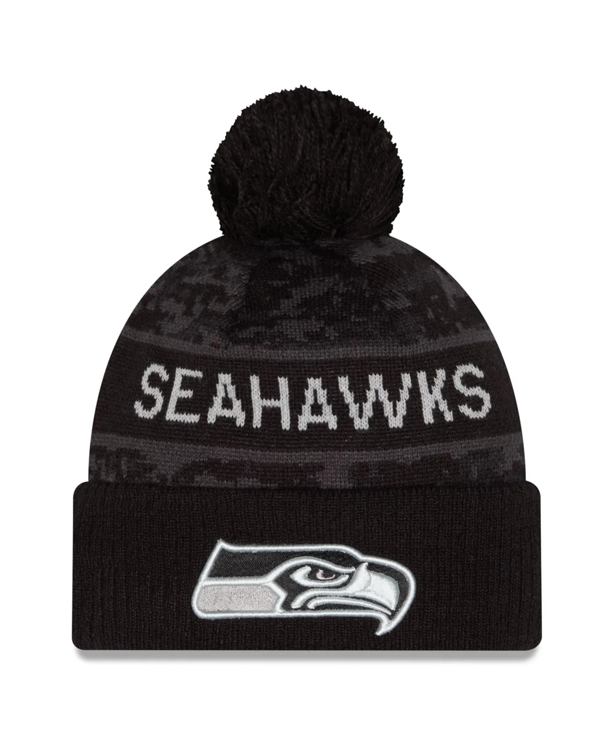 Seattle Seahawks 2026 Salute to Service Cuffed Knit with Pom Hat by New Era
