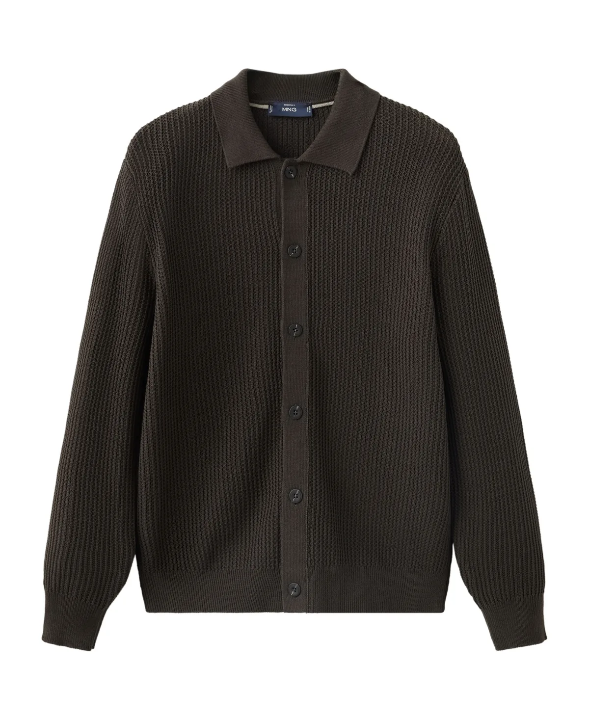 Bilboc Long-Sleeve Structured-Knit Regular-Fit Shirt by Mango