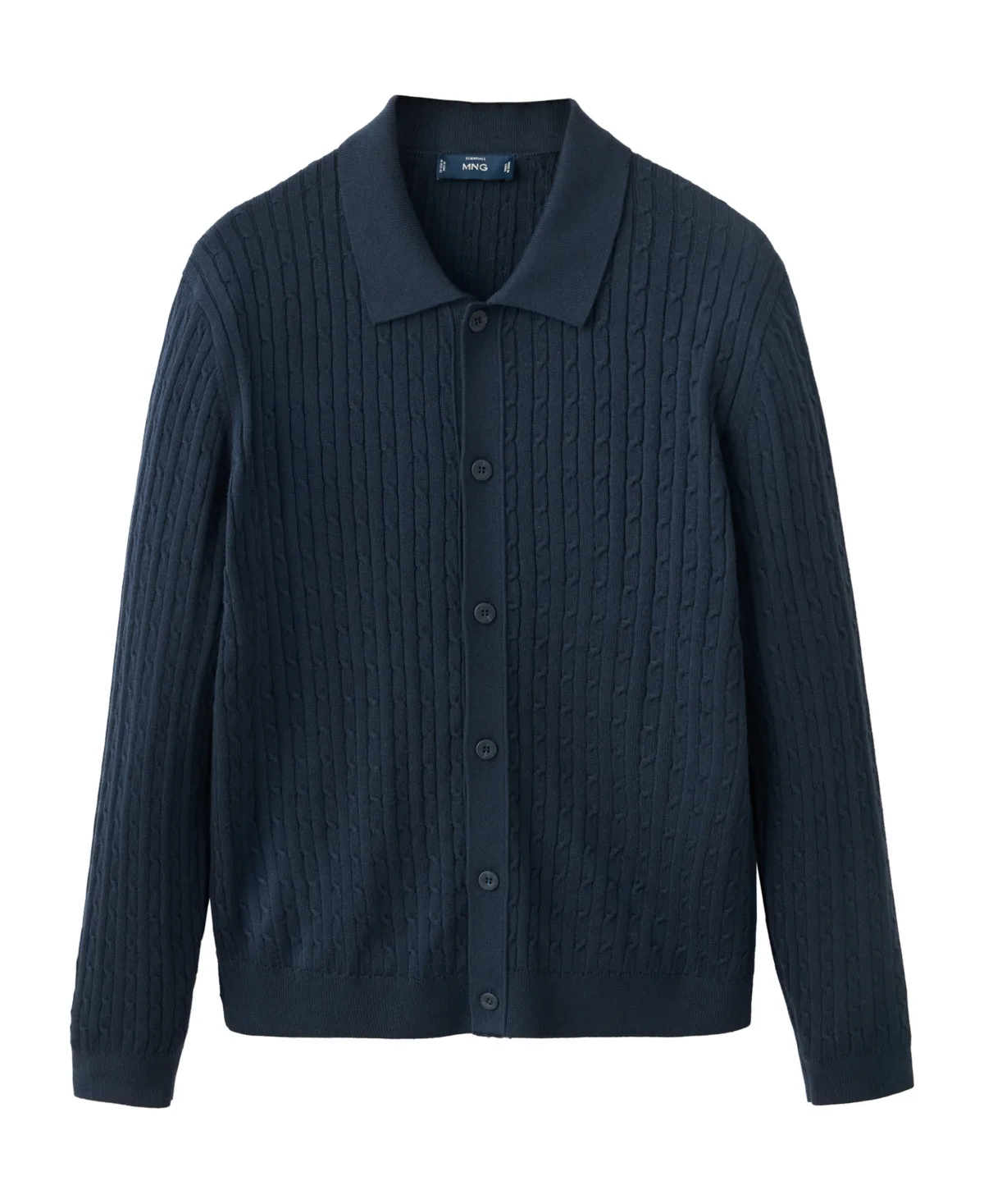 Marsc Slim Fit Cable Knit Long-Sleeve Shirt by Mango