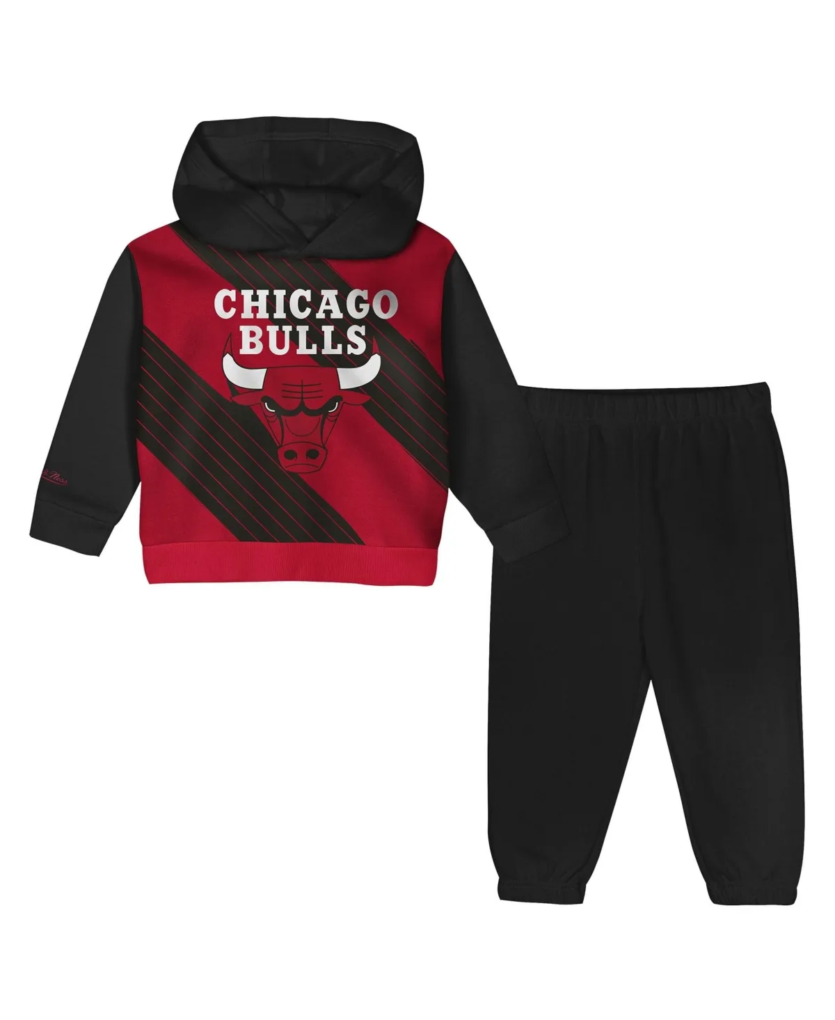Chicago Bulls Big Face Oversized Pullover Hoodie & Pants Set by Mitchell & Ness