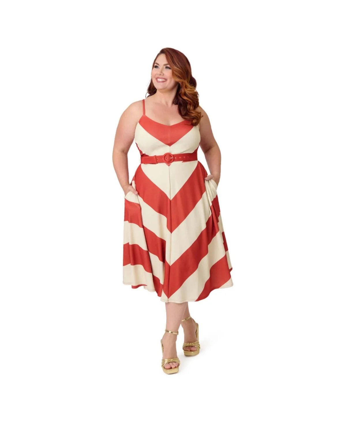 1970s Chevron Midi Dress by Smak Parlour
