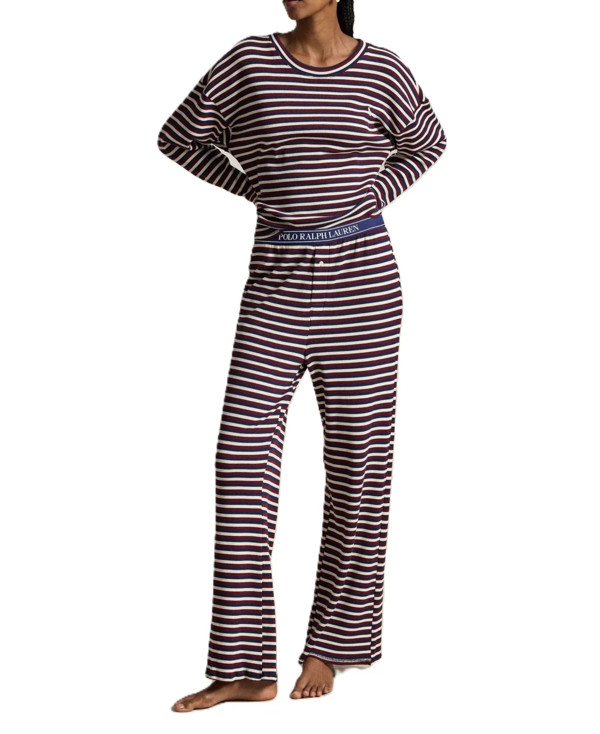 Sleep Club Waffle Long-Sleeve Pajama Set by Polo Ralph Lauren