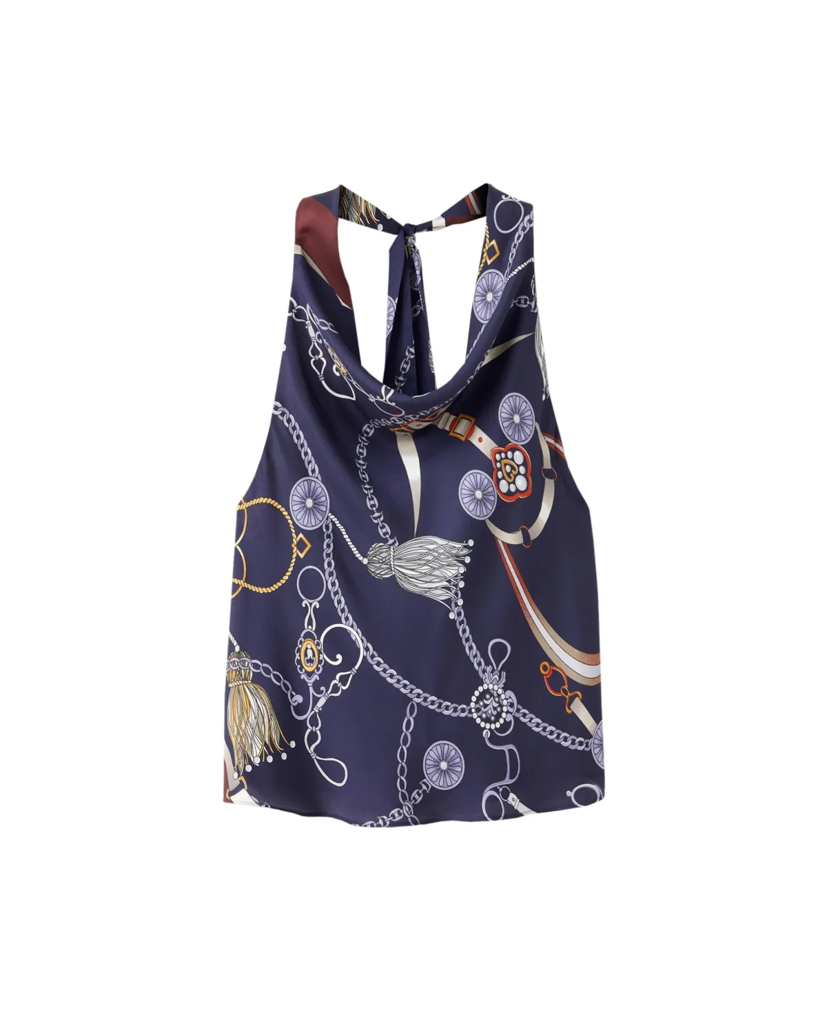 Halter Open-Back Printed Crop Top by Mango