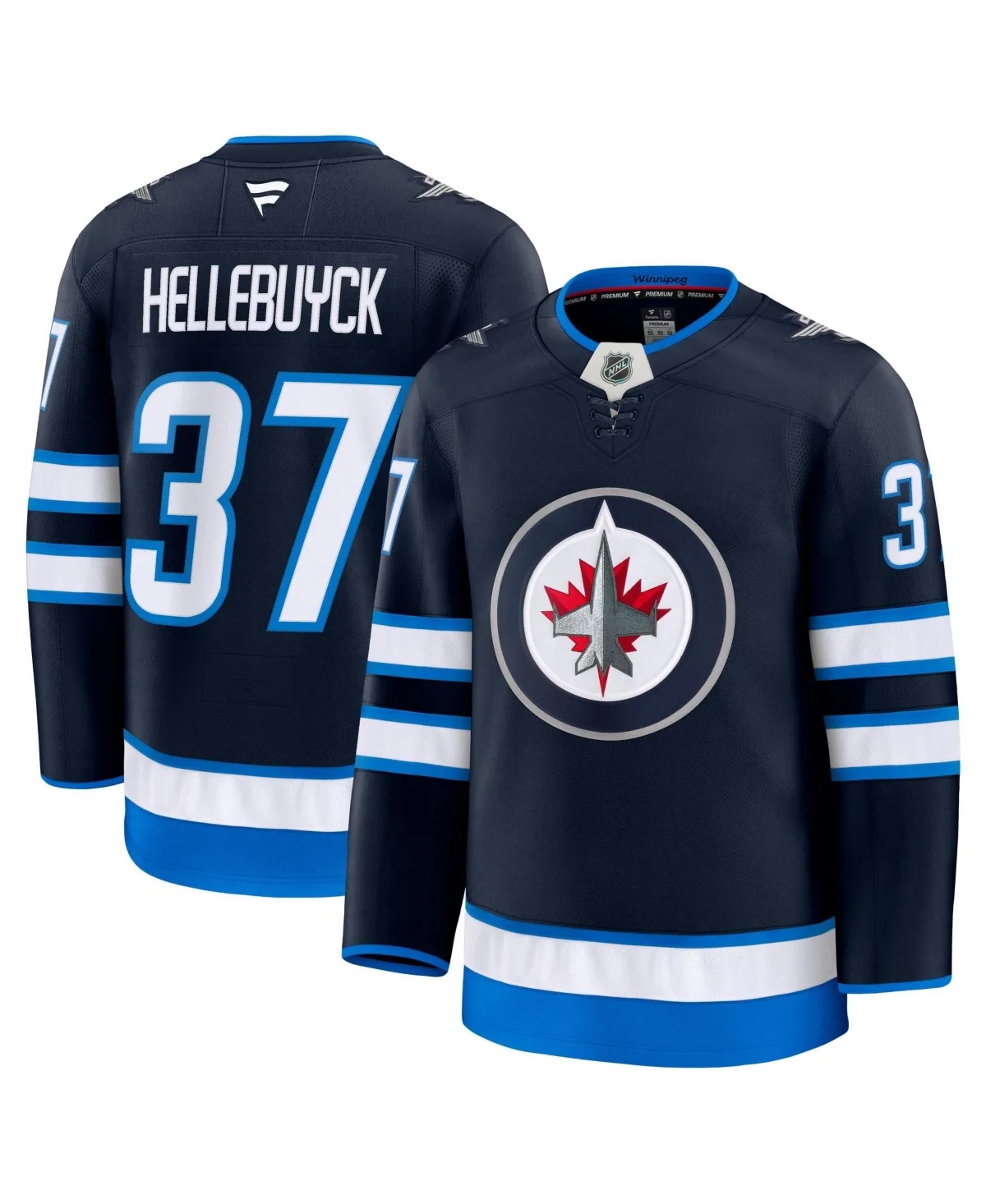 Connor Hellebuyck Winnipeg Jets Home Premium Jersey by Fanatics