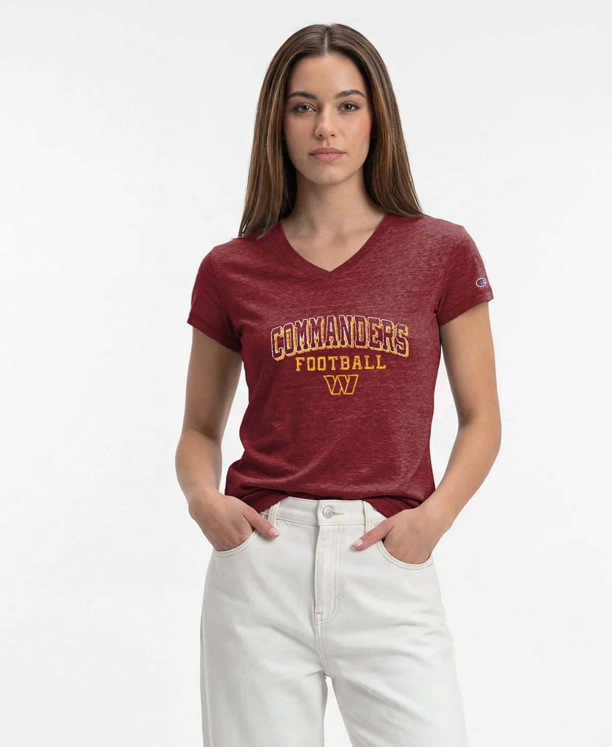 Washington Commanders Triumph Tri-Blend V-Neck T-Shirt by Champion