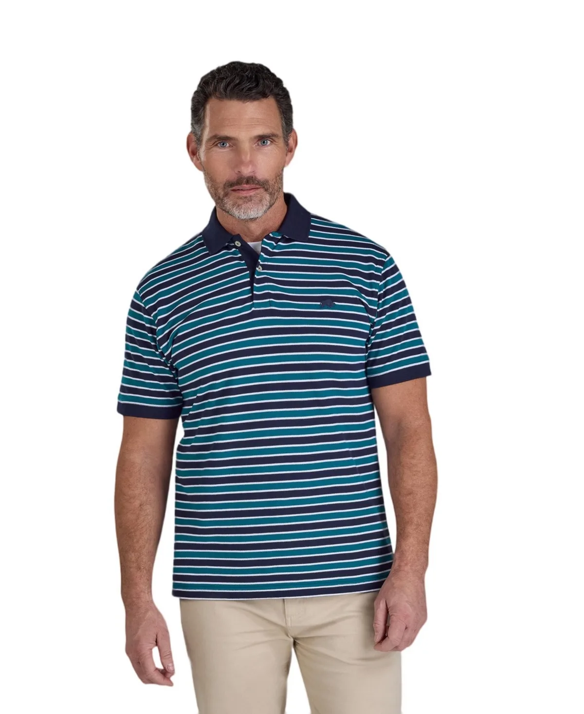 Triple Stripe Pique Polo Shirt by Raging Bull