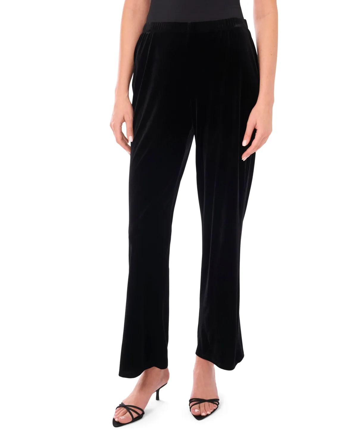 Palazzo Velvet Straight Leg Pants by Msk