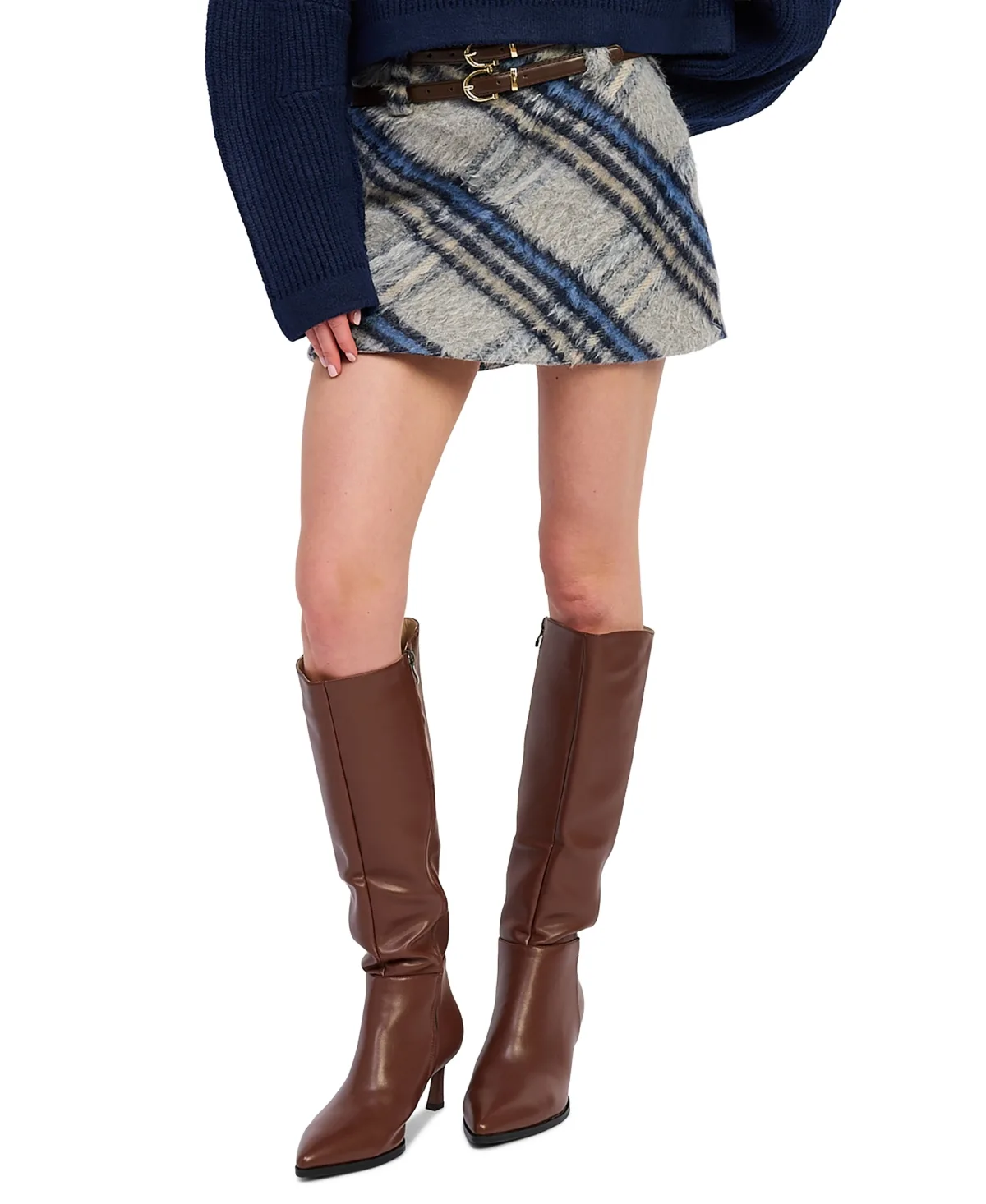 Imogen Plaid High-Waisted Mini Skirt by En Saison