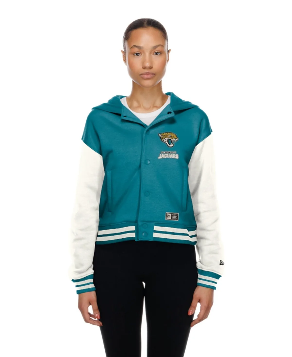 Jacksonville Jaguars Teal Throwback Full-Snap Hooded Jacket by New Era