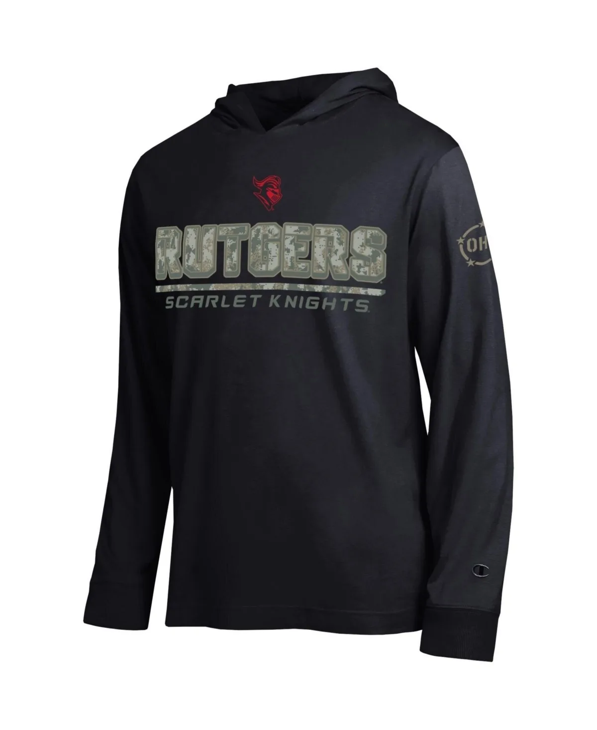 Rutgers Scarlet Knights Operation Hat Trick Camo Script Hooded Long-Sleeve T-Shirt by Champion