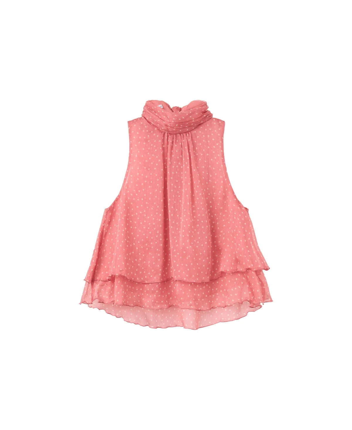 Polka-Dot High-Neck Sleeveless Blouse by Mango