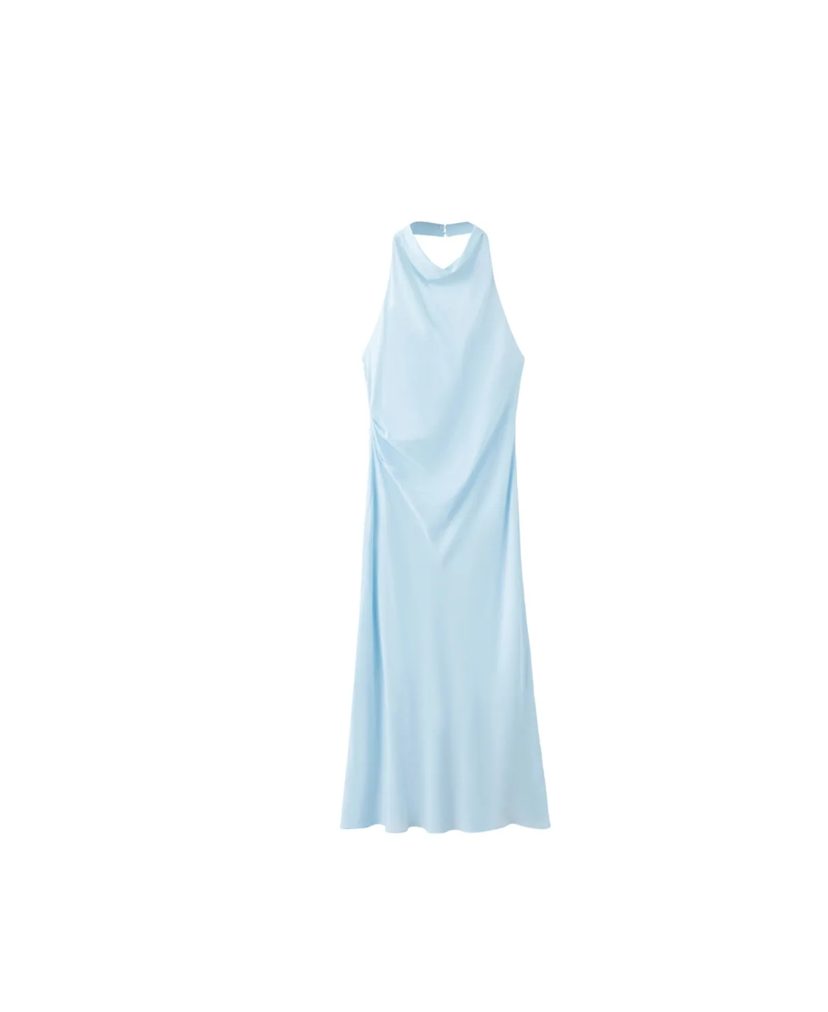 Draped Halter Open-Back A-Line Midi Dress by Mango