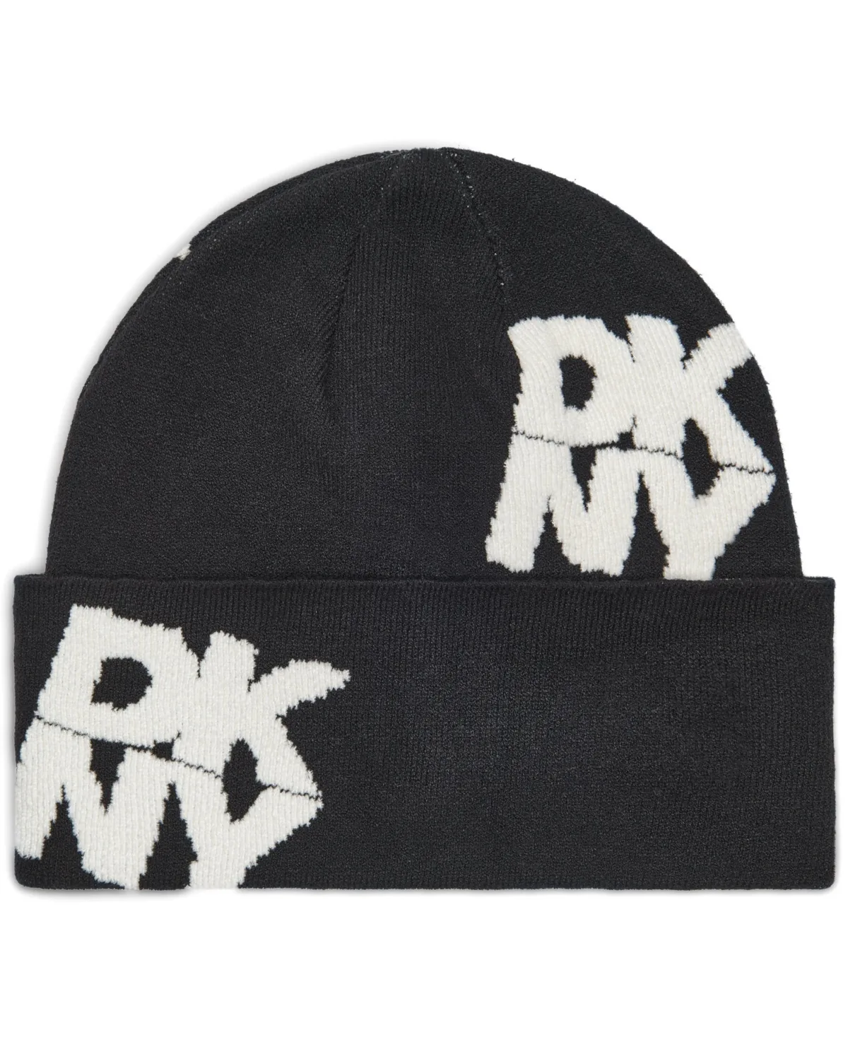 Chenille Block Knit Logo Stretch Fit Beanie by DKNY