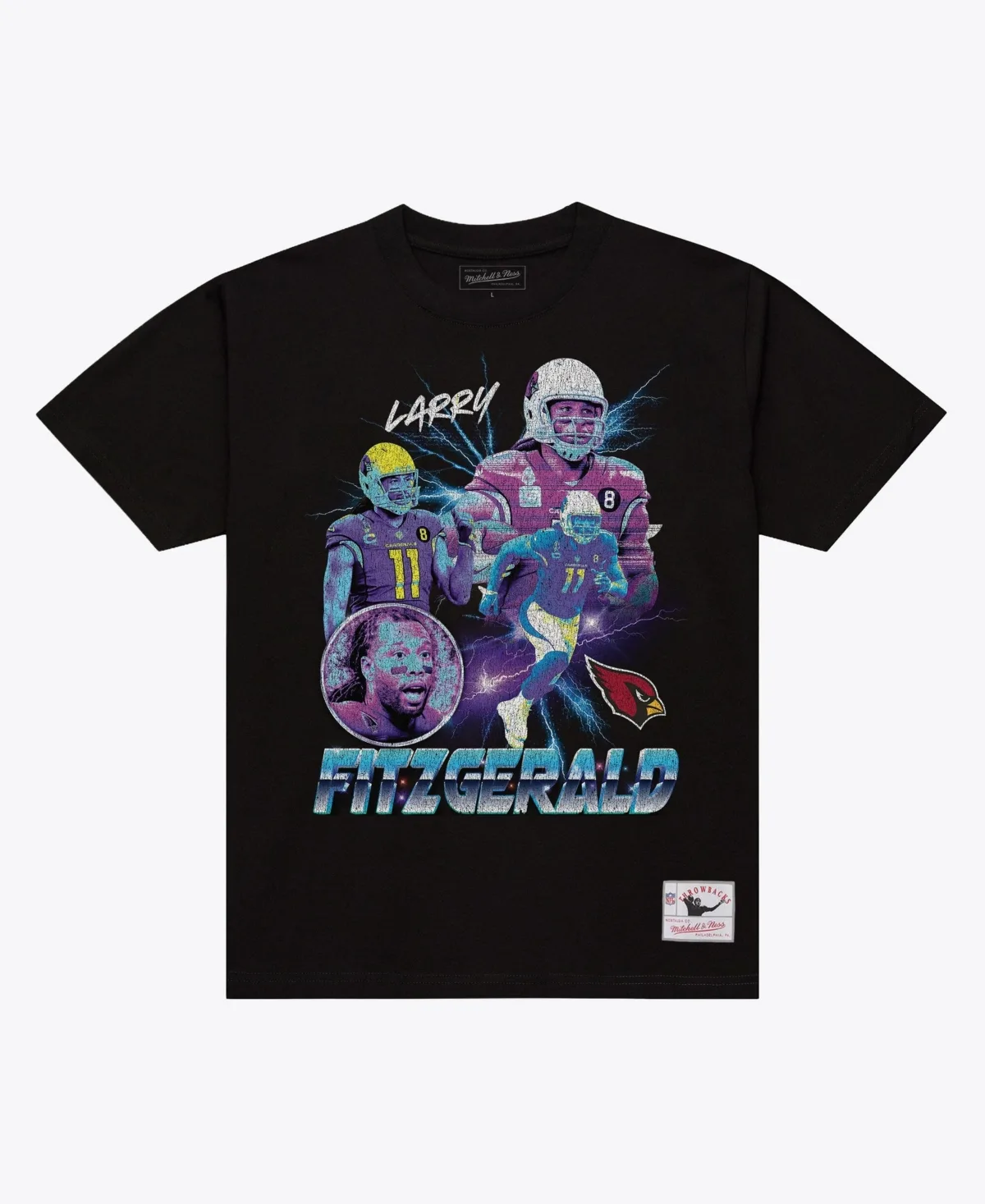 Larry Fitzgerald Arizona Cardinals Pro Football Hall of Fame Class of 2026 Collage T-Shirt by Mitchell & Ness