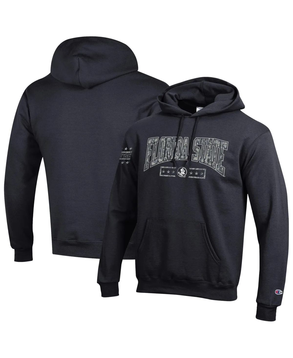 Florida State Seminoles Operation Hat Trick Camo Script Power Blend Fleece Hoodie by Champion
