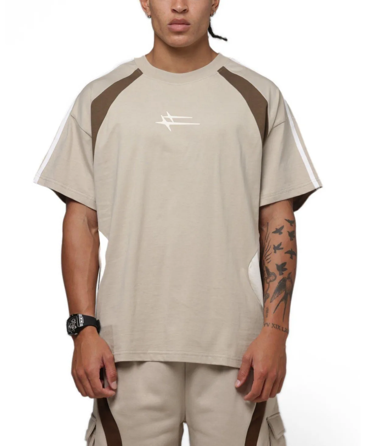 Hybrid Tek Relaxed-Fit Contrast Panels T-Shirt by Loiter