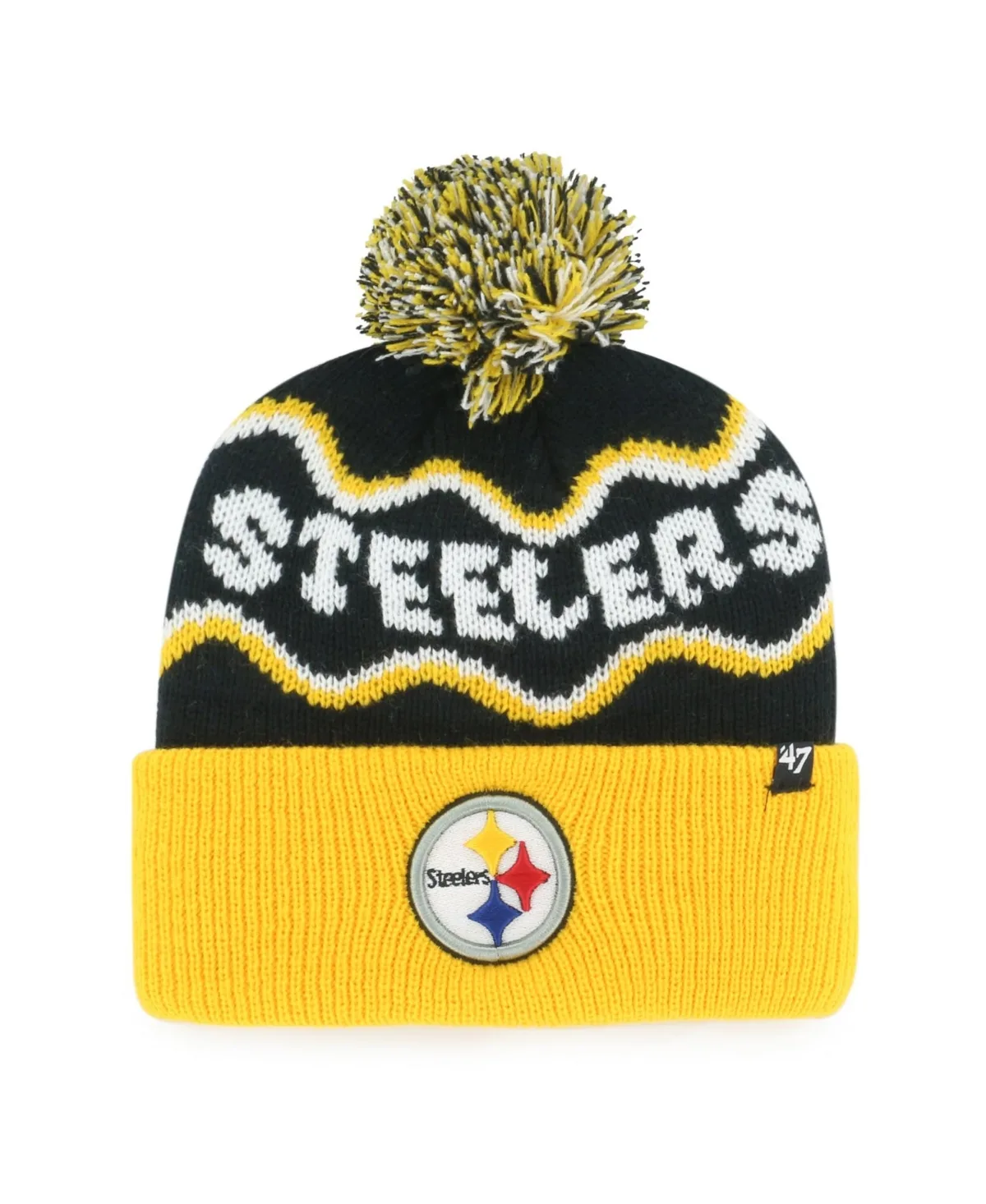 Pittsburgh Steelers Squiggle Script Cuffed Knit Hat by 47 Brand
