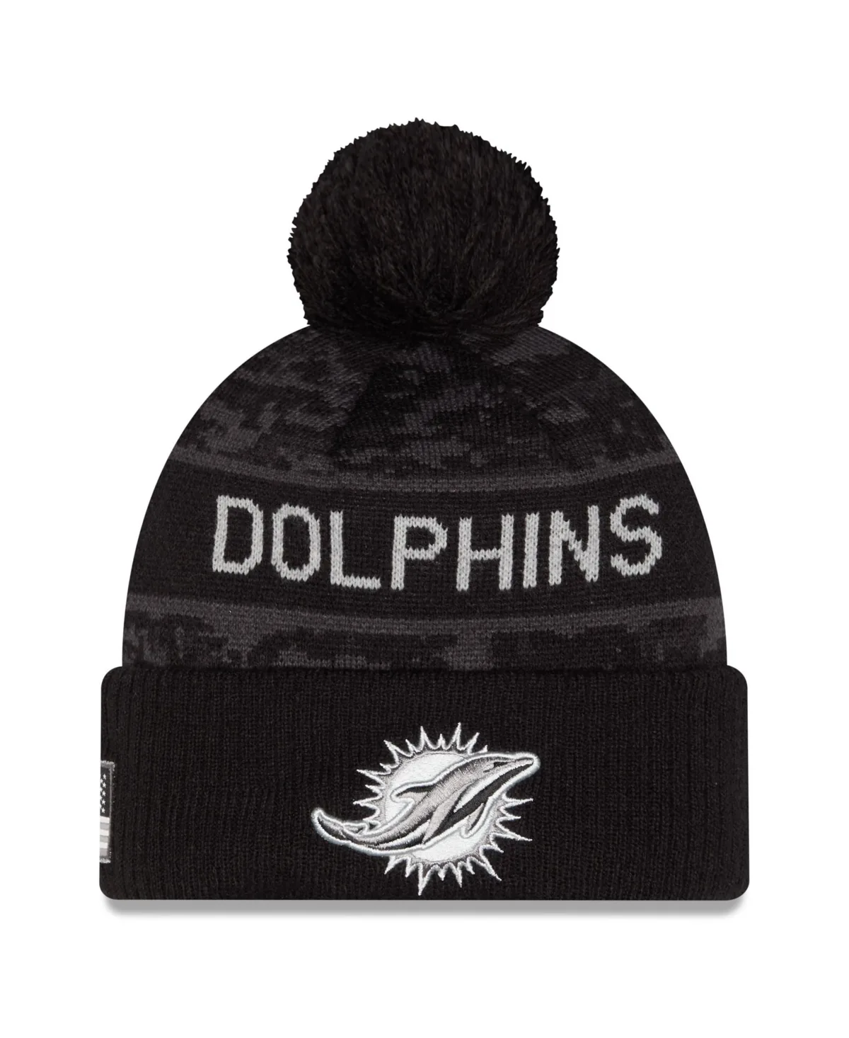Miami Dolphins 2026 Salute to Service Cuffed Knit with Pom Hat by New Era