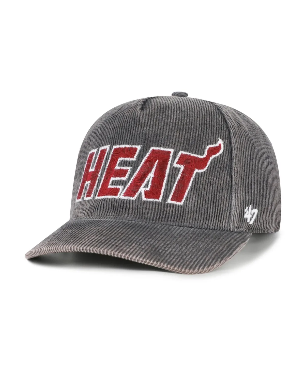 Miami Heat Reclaim Snow Wash Corduroy Adjustable Hitch Hat by 47 Brand