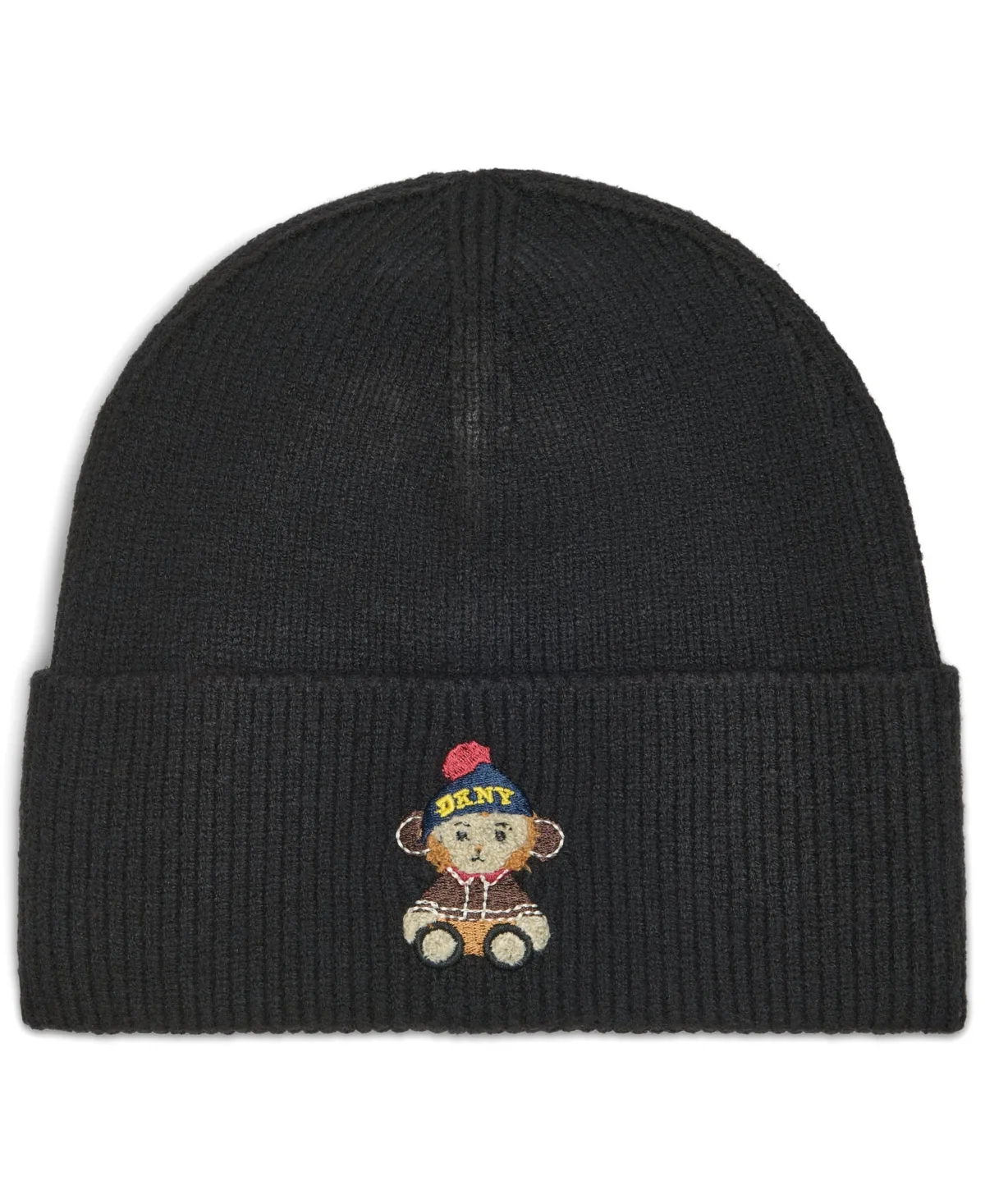 Embroidered Ribbed-Knit Great Ape Beanie by DKNY