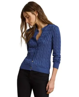 Crewneck Buttoned Placket Cardigan Sweater by Ralph Lauren