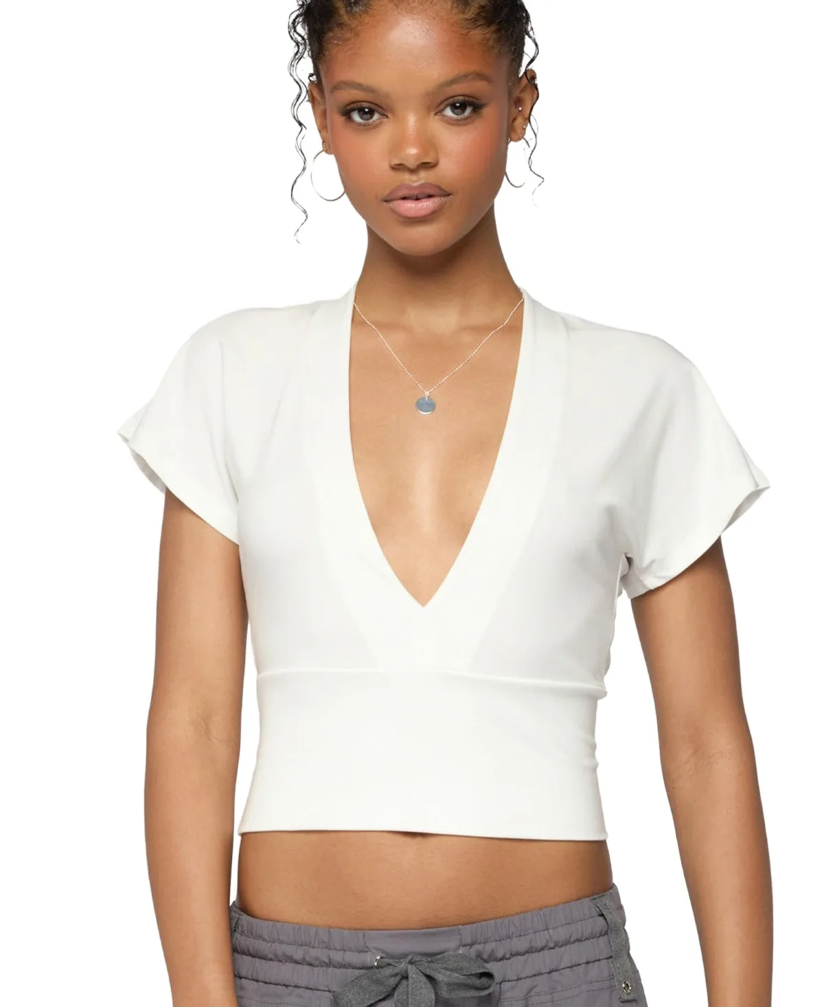 Mundy Deep V Neck Top by Edikted