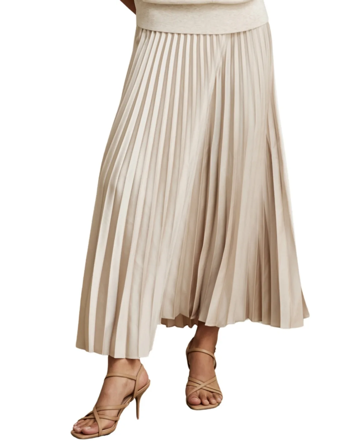 Seren High-Waisted Pleated Midi Skirt by Reiss