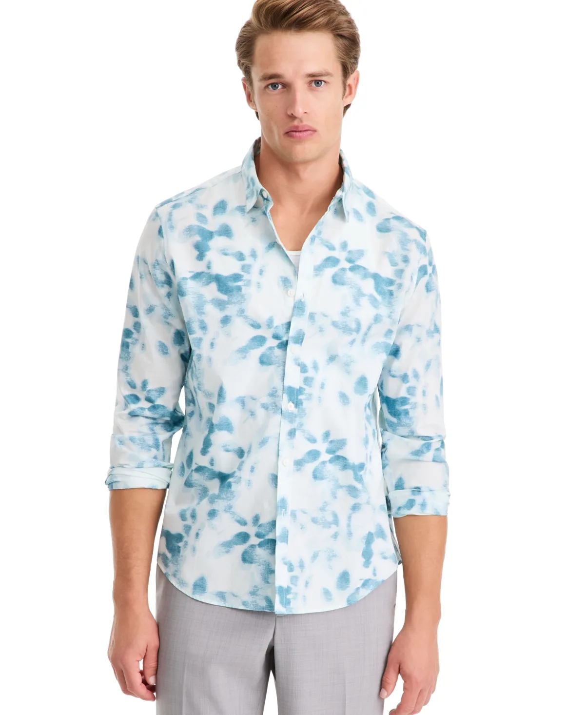 Long-Sleeve Button-Down Shirt by Alfani